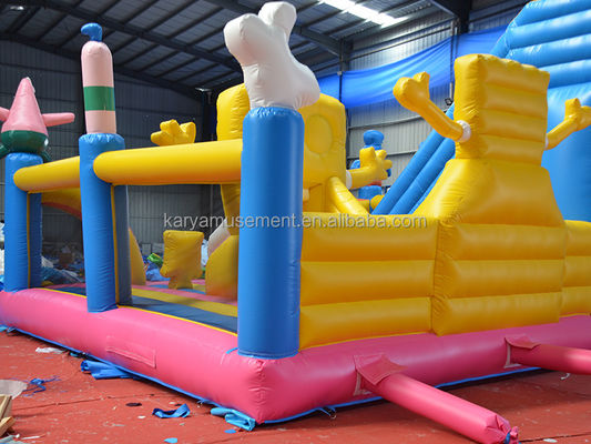 Kids Inflatable Trampoline with CE/EN71/EN14960 Certification and Sponge Bob Castle