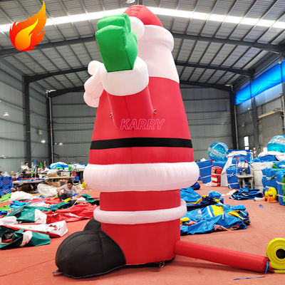Hot Christmas Party 4 Meters High Giant Inflatable Santa Claus with PORTABLE Features