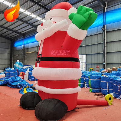 Hot Christmas Party 4 Meters High Giant Inflatable Santa Claus with PORTABLE Features