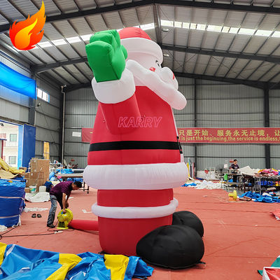 Hot Christmas Party 4 Meters High Giant Inflatable Santa Claus with PORTABLE Features