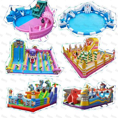 Unisex Water Fun 2024 Custom Inflatable Water Park with PORTABLE Slide and Castle