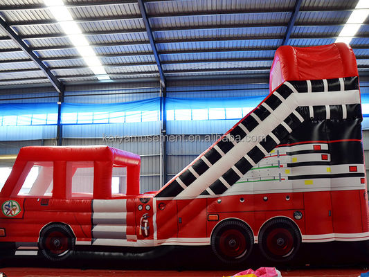 Digital printing Popular Red Fire Truck Dry or Wet Slide for Kids and Adults