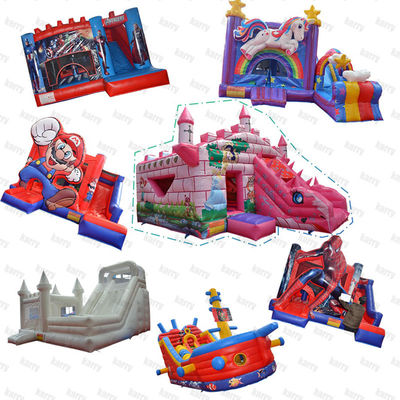 Customize Accepted Inflatable Bouncy Castle with Slide Collection Various Themes