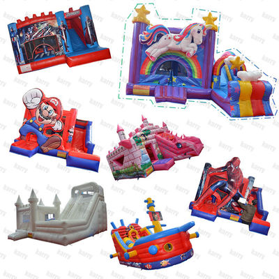 Customize Accepted Inflatable Bouncy Castle with Slide Collection Various Themes