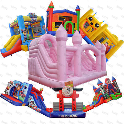 Inflatable Pink Bouncy Bouncing Bouncer Castle for Kids Toddler Games Combo Slide