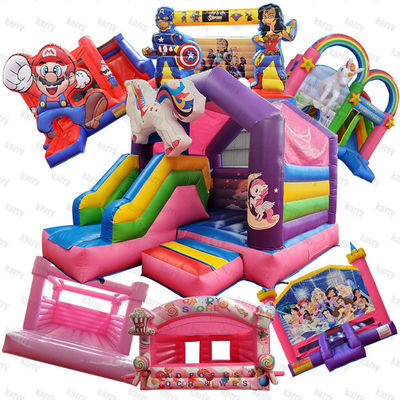 Inflatable Pink Bouncy Bouncing Bouncer Castle for Kids Toddler Games Combo Slide