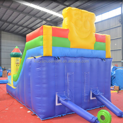 Commercial Inflatable Slip and Slide for Kids Pretty Good PVC Sponge-Bob SquarePants Slide