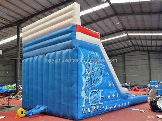 Commercial Grade Inflatable Blue Dragon Slide for Adults with 2 Slip and Slide Pool