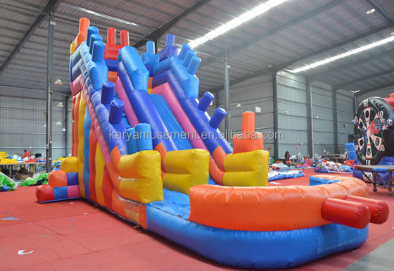 2023 Customized Outdoor Inflatables PVC Colorful Building Blocks Air Jumping Slide