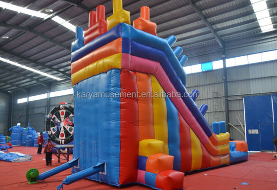 2023 Customized Outdoor Inflatables PVC Colorful Building Blocks Air Jumping Slide