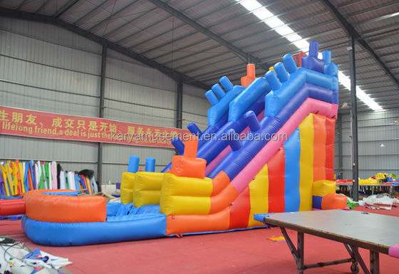 2023 Customized Outdoor Inflatables PVC Colorful Building Blocks Air Jumping Slide