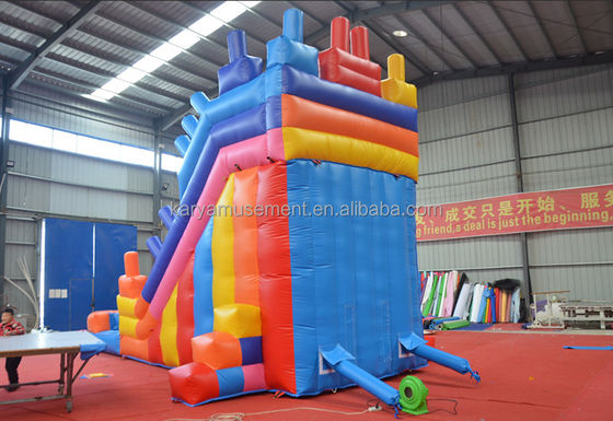 2023 Customized Outdoor Inflatables PVC Colorful Building Blocks Air Jumping Slide