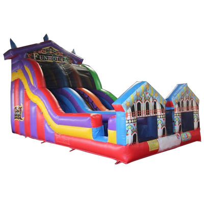 Amusement Park Essential Large PVC Rainbow Funhuose Inflatable Wet and Dry Slide