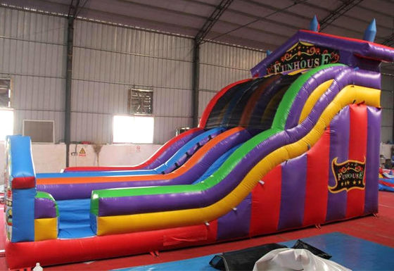 Amusement Park Essential Large PVC Rainbow Funhuose Inflatable Wet and Dry Slide