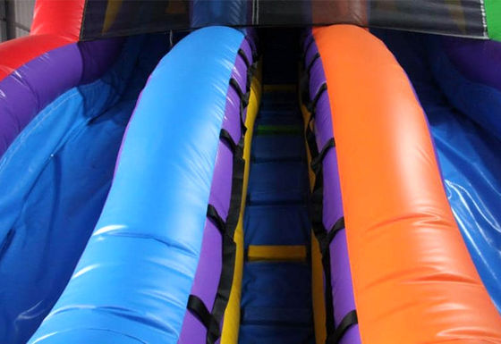 Amusement Park Essential Large PVC Rainbow Funhuose Inflatable Wet and Dry Slide