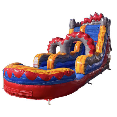 Air Shipping Inflatable Lava Rush Theme Water Slide with Pool and Arch