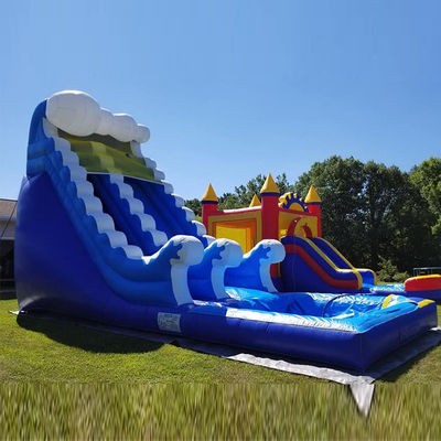 Spray Blue Water Slide Outdoor Games Large Jumping Slide for Outdoor Fun
