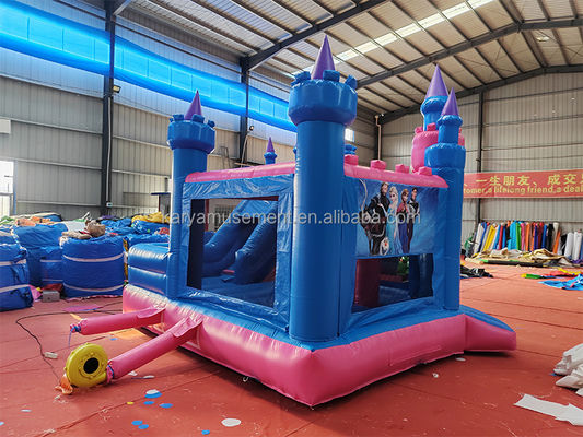 Indoor Play Large Inflatable Bounce House Games with Princess Frozen Theme and Slide