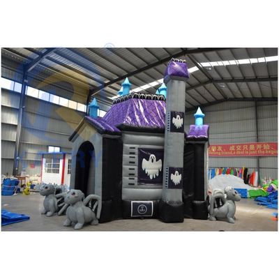 EN14960 Certified Inflatable Halloween Skull Arch Customized Haunted House Decoration