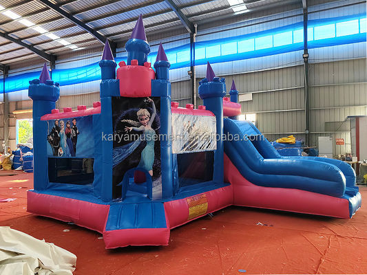 Indoor Play Large Inflatable Bounce House Games with Princess Frozen Theme and Slide