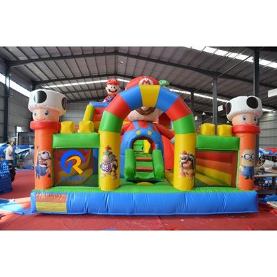 Kids Outdoor Playground Mario Theme Air Trampoline Inflatable Bouncy Castle with Slide