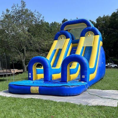 Big Kids Splash Pool Fun PVC Double Lane Water Slide Inflatable with Customized Size