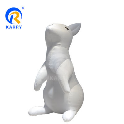 LED Lighting Giant White Rabbit Model PVC Inflatable Balloon for Commercial Branding
