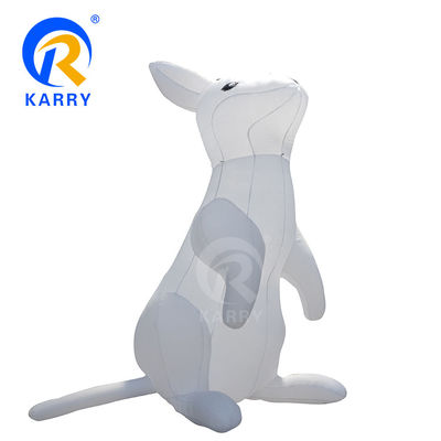 LED Lighting Giant White Rabbit Model PVC Inflatable Balloon for Commercial Branding