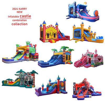 14 Years up Customized Mermaid Bounce House Castle Combo Slide Inflatables with Blower