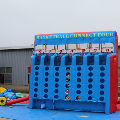 PVC Tarpaulin Connect 4 Inflatable Basketball Sport Game for Interactive Carnival Fun