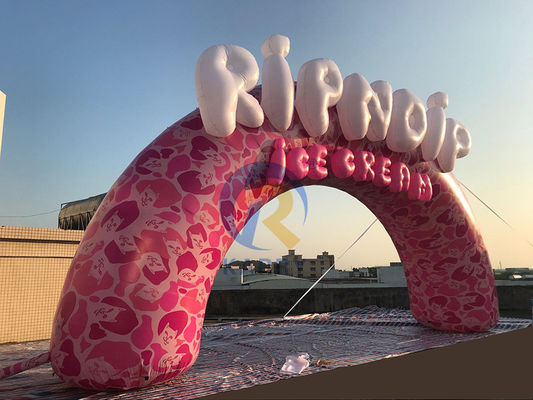 Outdoor Advertising Inflatable Entrance Arch with Custom Pink Design and Printing