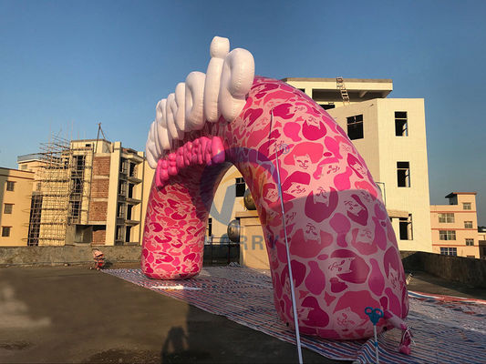 Outdoor Advertising Inflatable Entrance Arch with Custom Pink Design and Printing