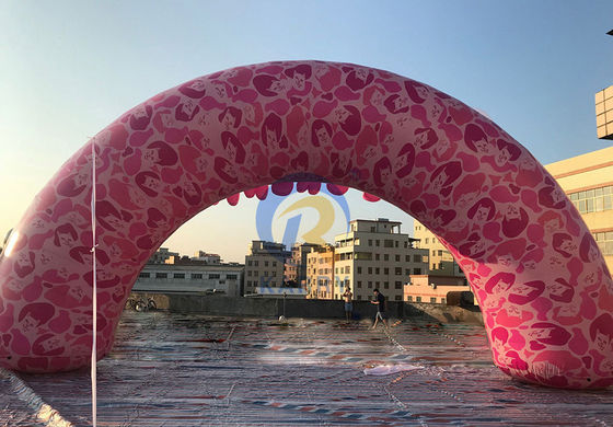 Outdoor Advertising Inflatable Entrance Arch with Custom Pink Design and Printing