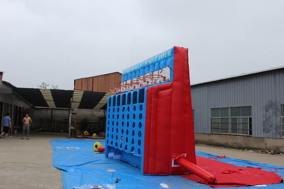 PVC Tarpaulin Connect 4 Inflatable Basketball Sport Game for Interactive Carnival Fun