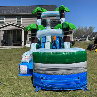Adult Size Inflatables Jumper PVC Inflatable Air Jumping Slides Combo with Splash Pool