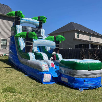 Adult Size Inflatables Jumper PVC Inflatable Air Jumping Slides Combo with Splash Pool