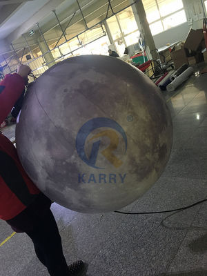 Digital Printing Inflatable Moon Model With Led Light For Events Customized Color