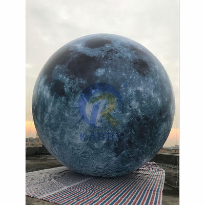 Digital Printing Inflatable Moon Model With Led Light For Events Customized Color