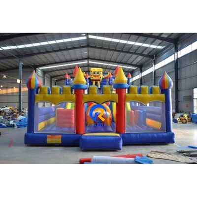 Blue Inflatable Bouncy Castle Playground for Kids OEM Accepted Classic Cartoon Design