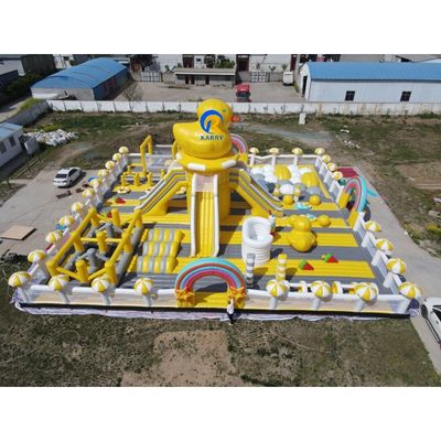 PVC Tarpaulin Custom World's Largest Inflatable Theme Park for Unisex Kids Bounce House