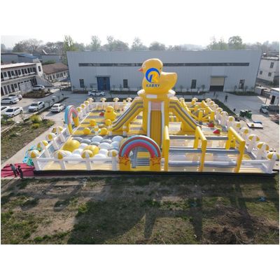 PVC Tarpaulin Custom World's Largest Inflatable Theme Park for Unisex Kids Bounce House