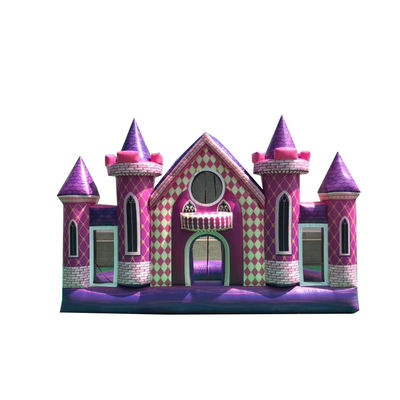Outdoor Playground Custom PVC Inflatable Pink Castle Backdrop for Birthday/Wedding Party