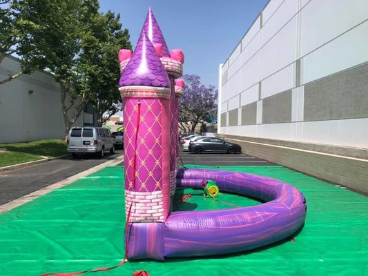 Outdoor Playground Custom PVC Inflatable Pink Castle Backdrop for Birthday/Wedding Party