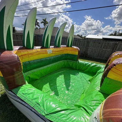 Max Capacity 100-500kg Large Jumping Jungle Dino Water Slide for Commercial Rental