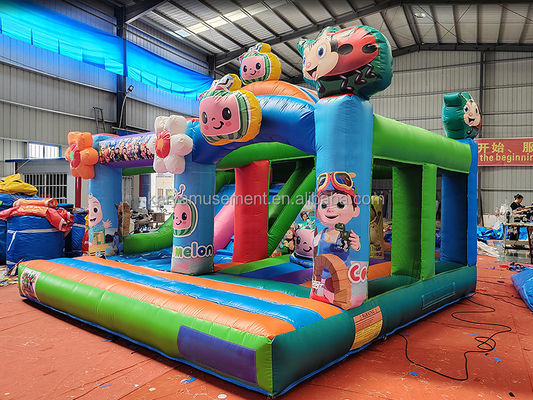 CE/EN71/EN14960 Certified Cocomelon Theme Kids Party Trampoline Bouncer with Slide