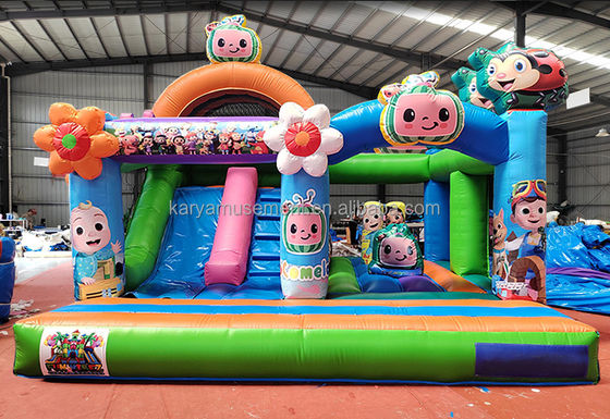 CE/EN71/EN14960 Certified Cocomelon Theme Kids Party Trampoline Bouncer with Slide