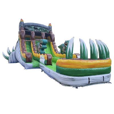 Unleash Your Imagination Tropical Jungle Dino Theme Water Slide with Splash Pool Fun