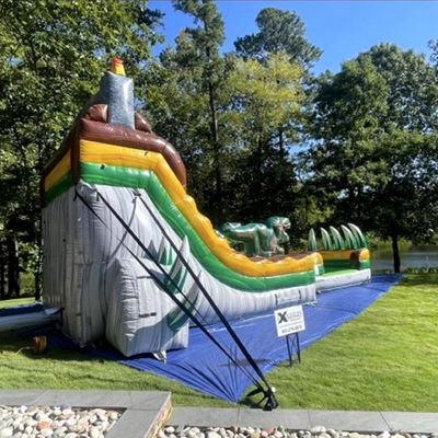 Unleash Your Imagination Tropical Jungle Dino Theme Water Slide with Splash Pool Fun