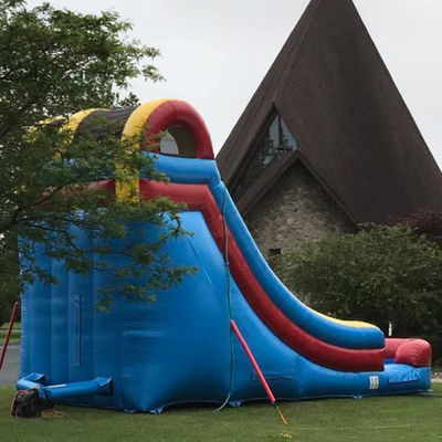 Commercial Occasion Blue and Yellow Jumper Inflatable Water Slide with Splash Pool