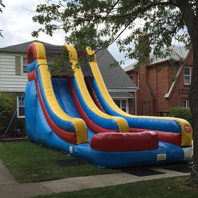 Commercial Occasion Blue and Yellow Jumper Inflatable Water Slide with Splash Pool